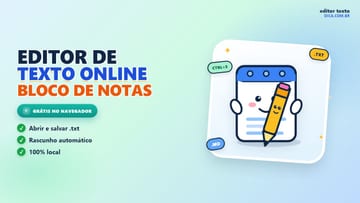 Editor de texto online - bloco de notas no navegador